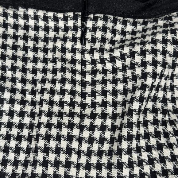 Vintage Lucia Lukken Houndstooth Pleated Flared Skirt Made In USA Size 6 8 Knee - Picture 2 of 7